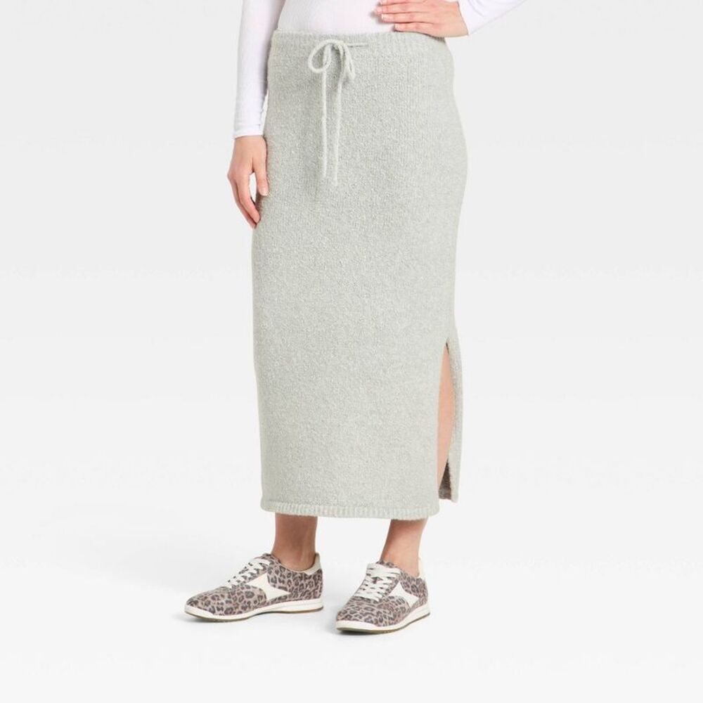 Women's Boucle Maxi Sweater Pencil Skirt - Universal Thread Light Gray M
